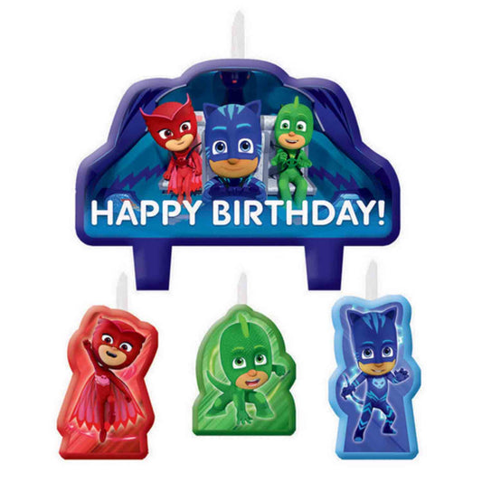 PJ MASKS BIRTHDAY CANDLE SET - PACK OF 4