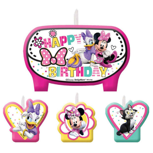 MINNIE MOUSE DREAM PARTY BIRTHDAY CANDLE SET - PACK OF 4