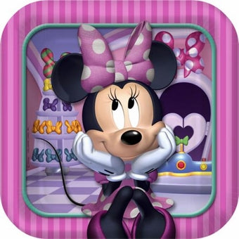 MINNIE MOUSE BOW-TIQUE DREAM PARTY SQUARE PAPER PLATES 17.78CM - PACK OF 8