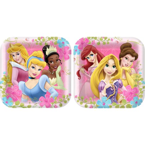 DISNEY PRINCESS FANICFUL PRINCESSES SQUARE PAPER PLATES 23.49CM - PACK OF 8
