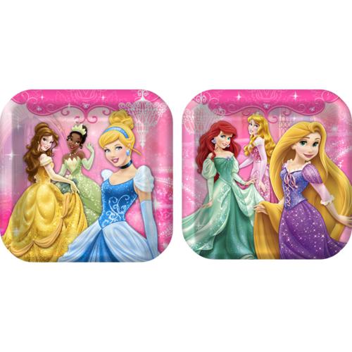 DISNEY PRINCESS VERY IMPORTANT PRINCESS SQUARE PAPER PLATES 22.86CM - PACK OF 8