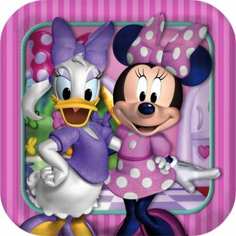 MINNIE MOUSE BOW-TIQUE DREAM PARTY SQUARE PAPER PLATES 23.49CM - PACK OF 8