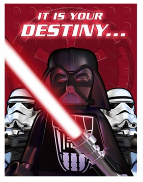 LEGO STAR WARS INVITATION SET - PACK OF 8