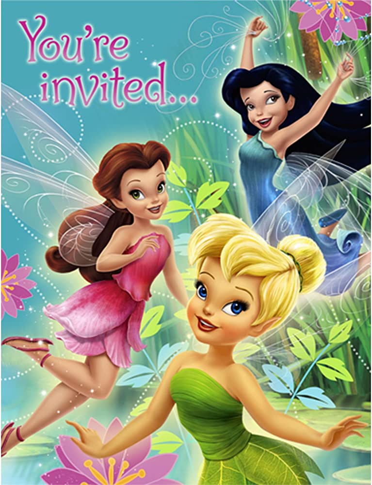 DISNEY FAIRIES TINKERBELL INVITATION SET - PACK OF 8