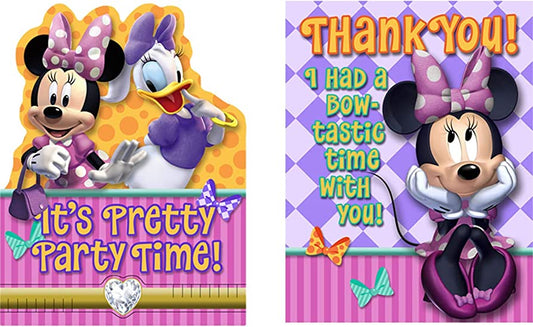 MINNIE MOUSE DREAM PARTY INVITATION SET - PACK OF 8