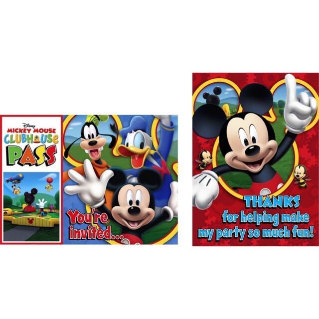 MICKEY MOUSE CLUBHOUSE INVITATION SET - PACK OF 8
