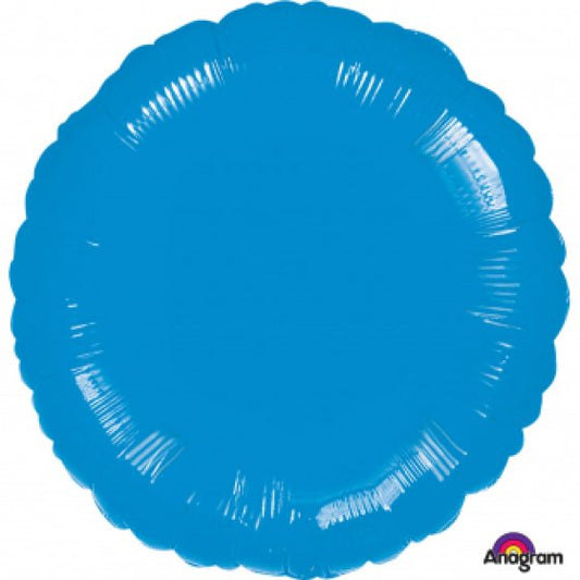 METALLIC BLUE CIRCLE FOIL BALLOON - 43CM