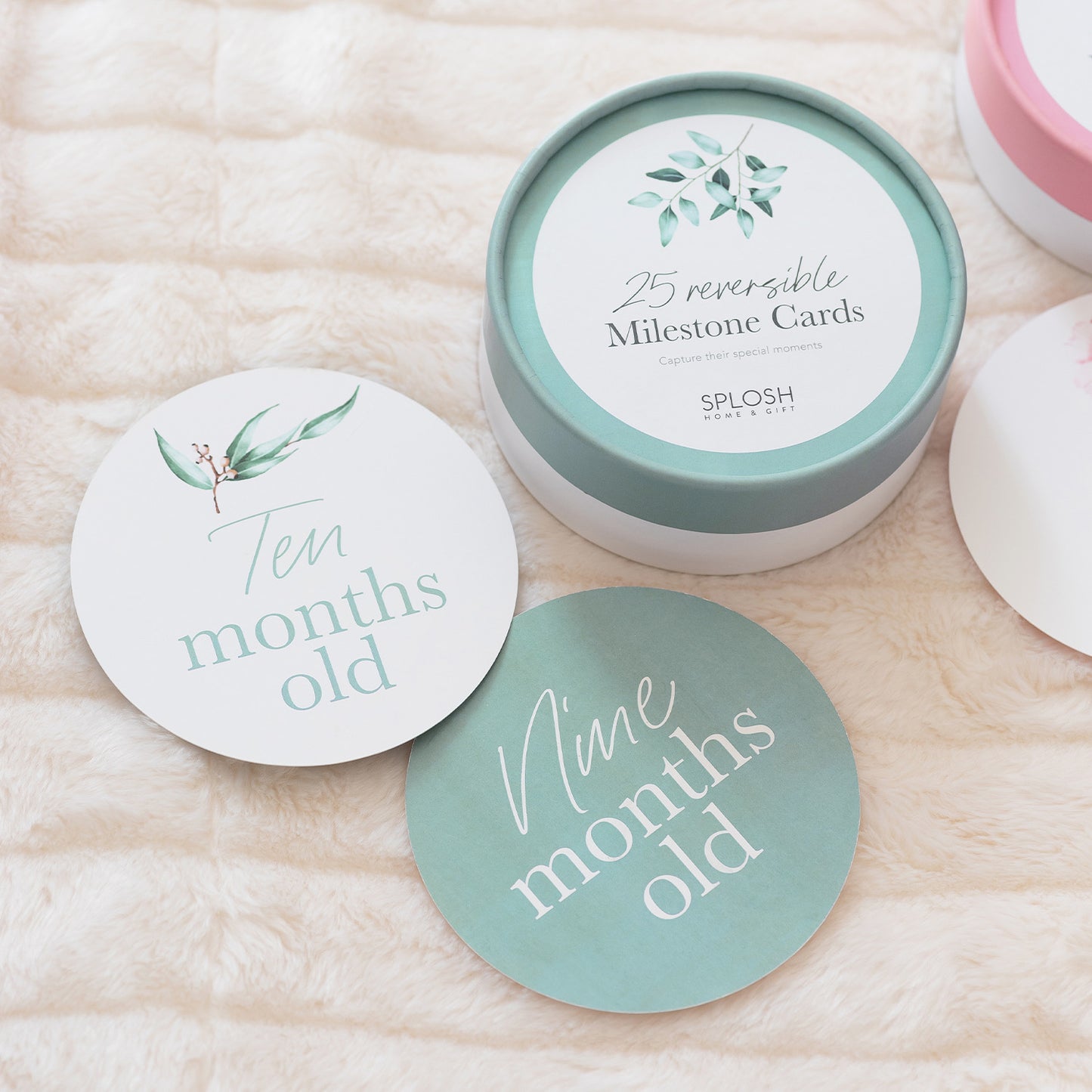 SPLOSH BABY REVERSIBLE MILESTONE CARDS - EUCALYPTUS