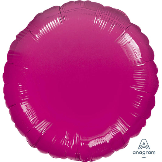 METALLIC FUCHSIA CIRCLE FOIL BALLOON - 45CM