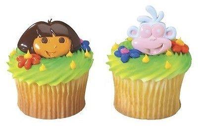 DORA & BOOTS CUPCAKE RINGS - PACK OF 12