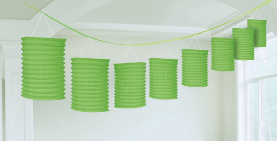 KIWI GREEN PAPER LANTERN GARLAND - 3.65M