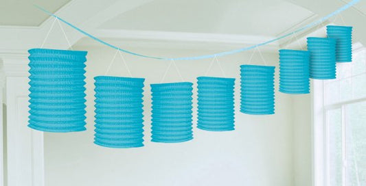 CARIBBEAN BLUE PAPER LANTERN GARLAND - 3.65M