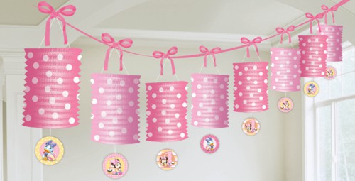 DISNEY MINNIE MOUSE 1ST BIRTHDAY PAPER LANTERN GARLAND - 3.6M