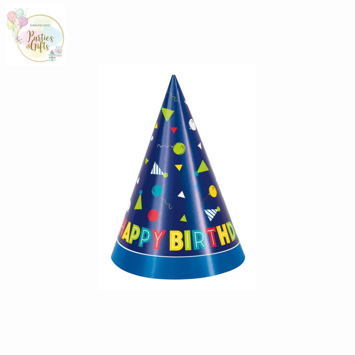 PEPPY HAPPY BIRTHDAY PARTY HATS - 8 PACK