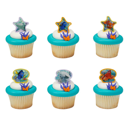 FINDING NEMO CUPCAKE RINGS - PACK OF 12