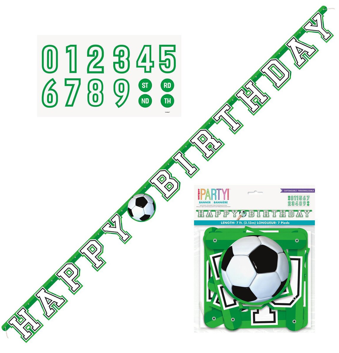 SOCCER HAPPY BIRTHDAY ADD AN AGE JOINTED BANNER - 2.13M