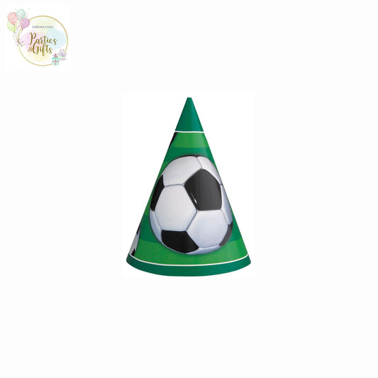 3D SOCCER PARTY HATS - 8 PACK