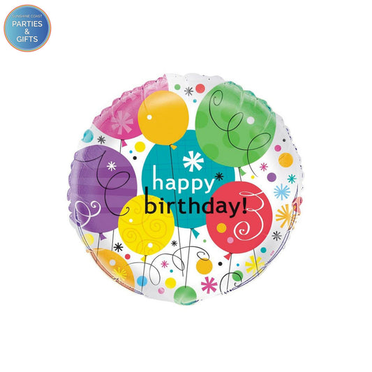 HAPPY BIRTHDAY BREEZY FOIL BALLOON - 45.7CM