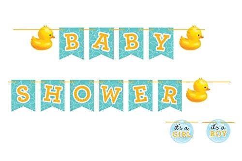 BABY SHOWER BUBBLE BATH IT'S A BOY SHAPED RIBBON BANNER