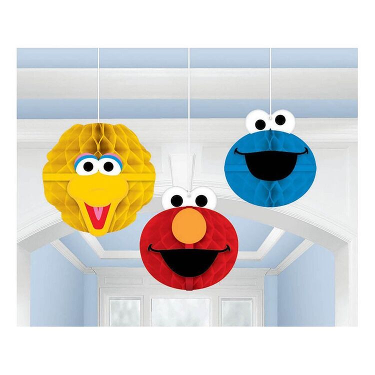SESAME STREET HONEYCOMB DECORATIONS - 3 PACK