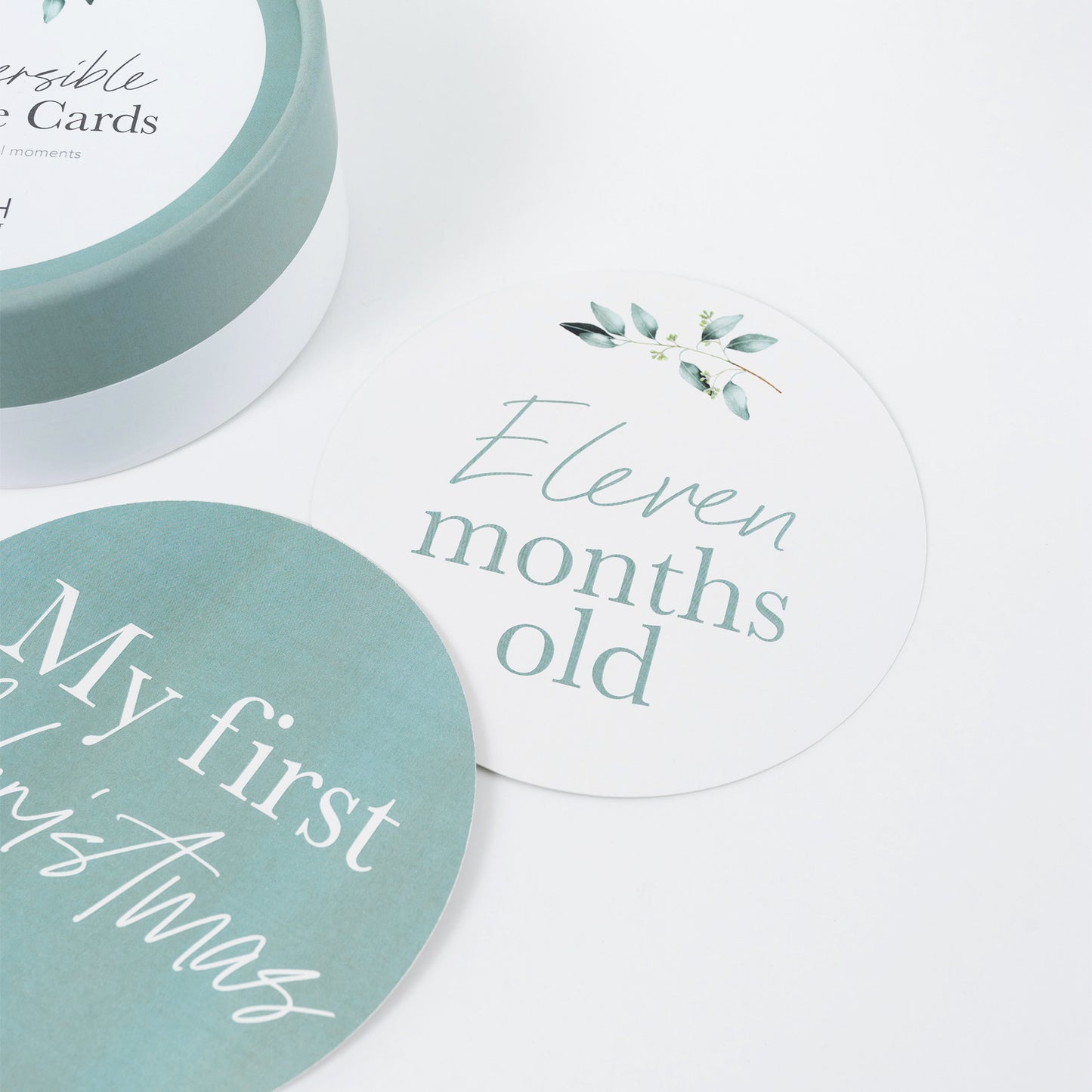 SPLOSH BABY REVERSIBLE MILESTONE CARDS - EUCALYPTUS