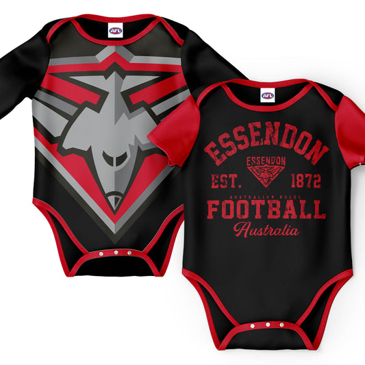 AFL INFANT BODYSUIT 2PC GIFT SET - ESSENDON BOMBERS
