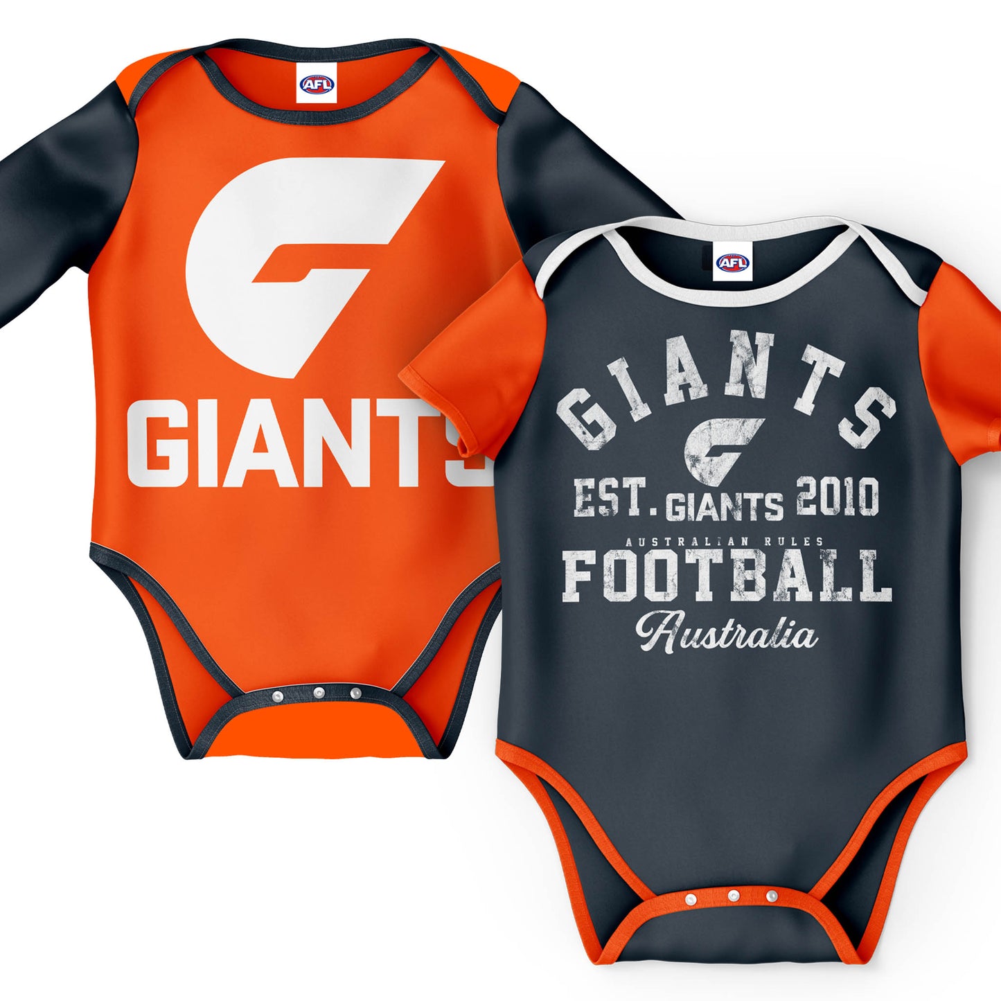 AFL INFANT BODYSUIT 2PC GIFT SET - GREATER WESTERN SYDNEY GIANTS