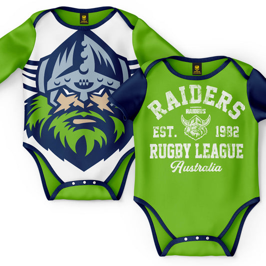 NRL INFANT BODYSUIT 2PC GIFT SET - CANBERRA RAIDERS