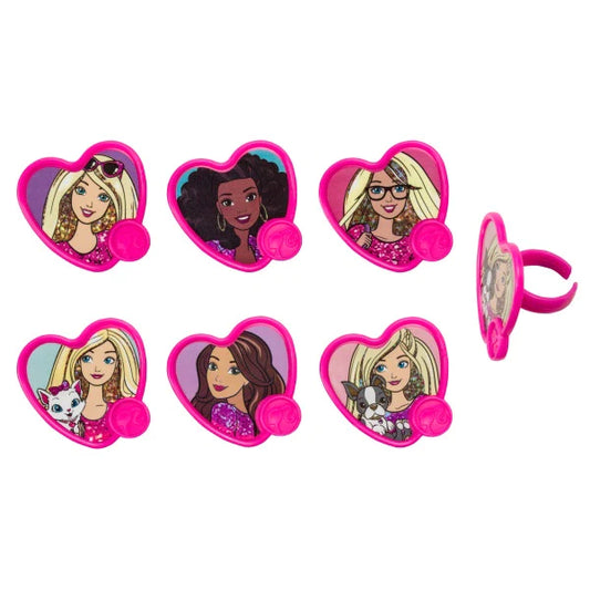 BARBIE CUPCAKE RINGS - PACK OF 12