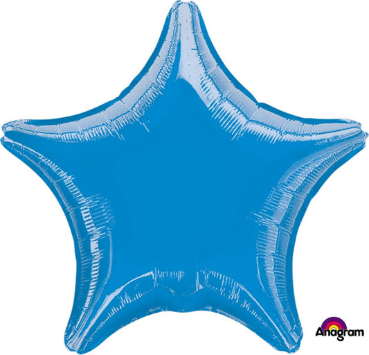 METALLIC BLUE STAR FOIL BALLOON - 48CM