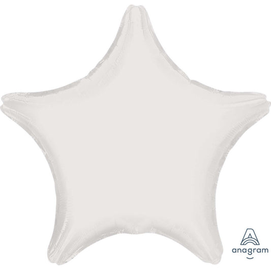 WHITE STAR FOIL BALLOON - 48CM