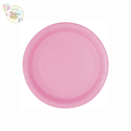 LOVELY PINK PAPER PLATES 21.9CM ROUND - PACK OF 8