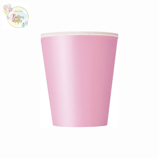 LOVELY PINK 270ML PAPER CUPS - PACK OF 8