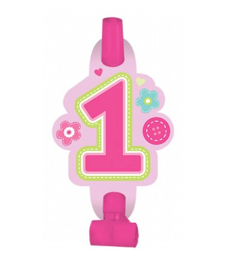 ONE WILD GIRL 1ST BIRTHDAY BLOWOUTS - PACK OF 8