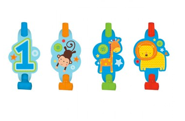 ONE WILD BOY 1ST BIRTHDAY BLOWOUTS - PACK OF 8