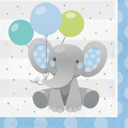 ENCHANTED ELEPHANT BOY LUNCH NAPKINS - PACK OF 16