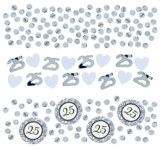 25TH SILVER WEDDING ANNIVERSARY CONFETTI - 34G