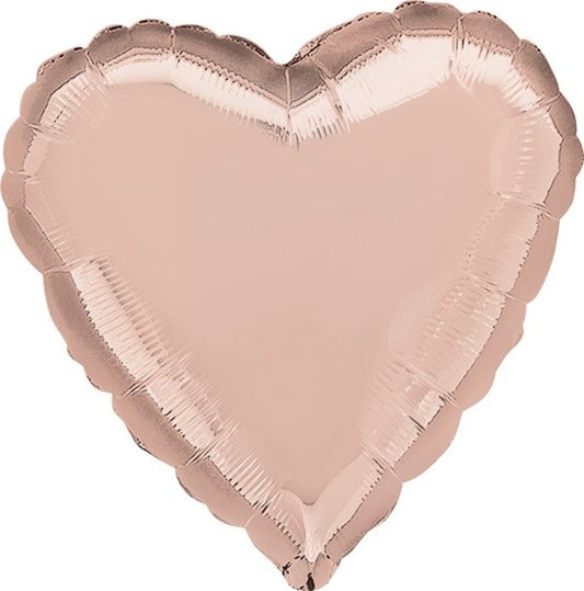 ROSE GOLD HEART FOIL BALLOON - 43CM