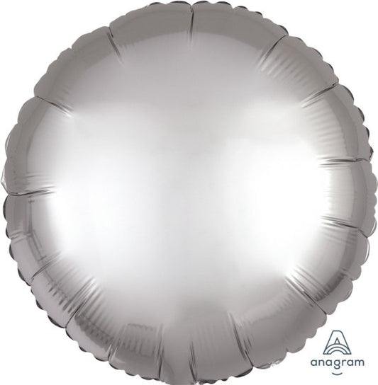 SATIN LUXE PLATINUM SILVER CIRCLE FOIL BALLOON - 43CM
