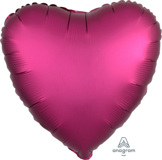 SATIN LUXE POMEGRANATE HEART FOIL BALLOON - 43CM