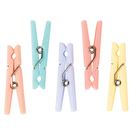 AMSCAN BABY SHOWER CLOTHESPINS FAVORS PASTEL - 24 PIECES