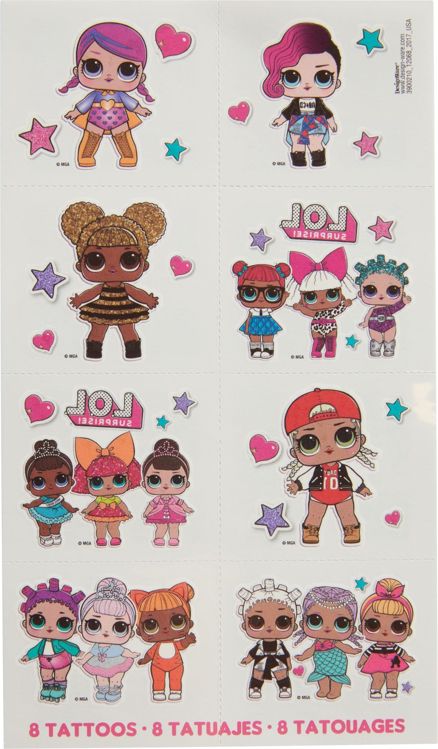 LOL SURPRISE TEMPORARY TATTOOS - PACK OF 8