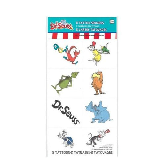 DR SEUSS TEMPORARY TATTOOS - PACK OF 8