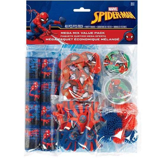SPIDERMAN MEGA VALUE FAVOUR PACK - 48 PARTY FAVORS