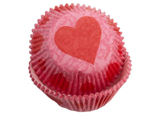 RED HEART & PINK CUPCAKE BAKING CUPS - PACK OF 75