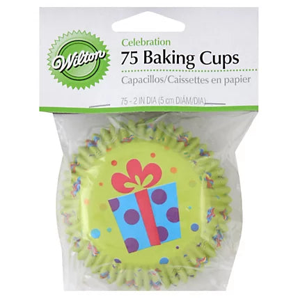 CELEBRATION PRESENT CUPCAKE BAKING CUPS - PACK OF 75