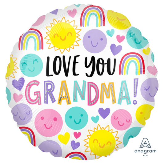 LOVE YOU GRANDMA FOIL BALLOON - 45CM