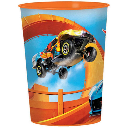 HOT WHEELS PLASTIC FAVOUR CUP - ORANGE