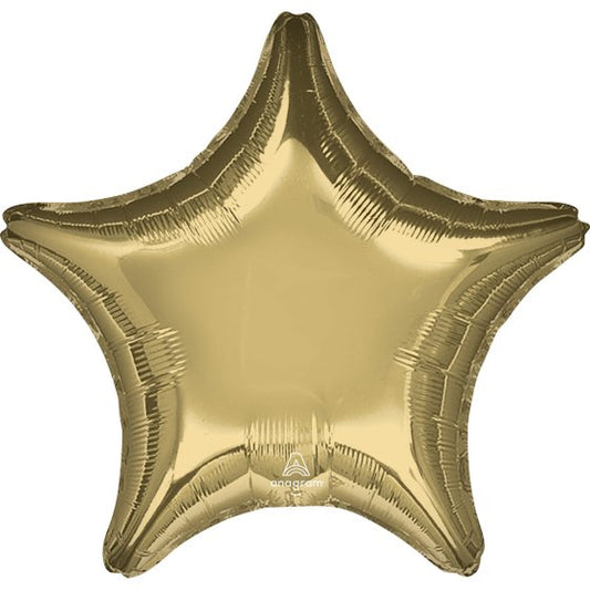 METALLIC WHITE GOLD STAR FOIL BALLOON - 48CM