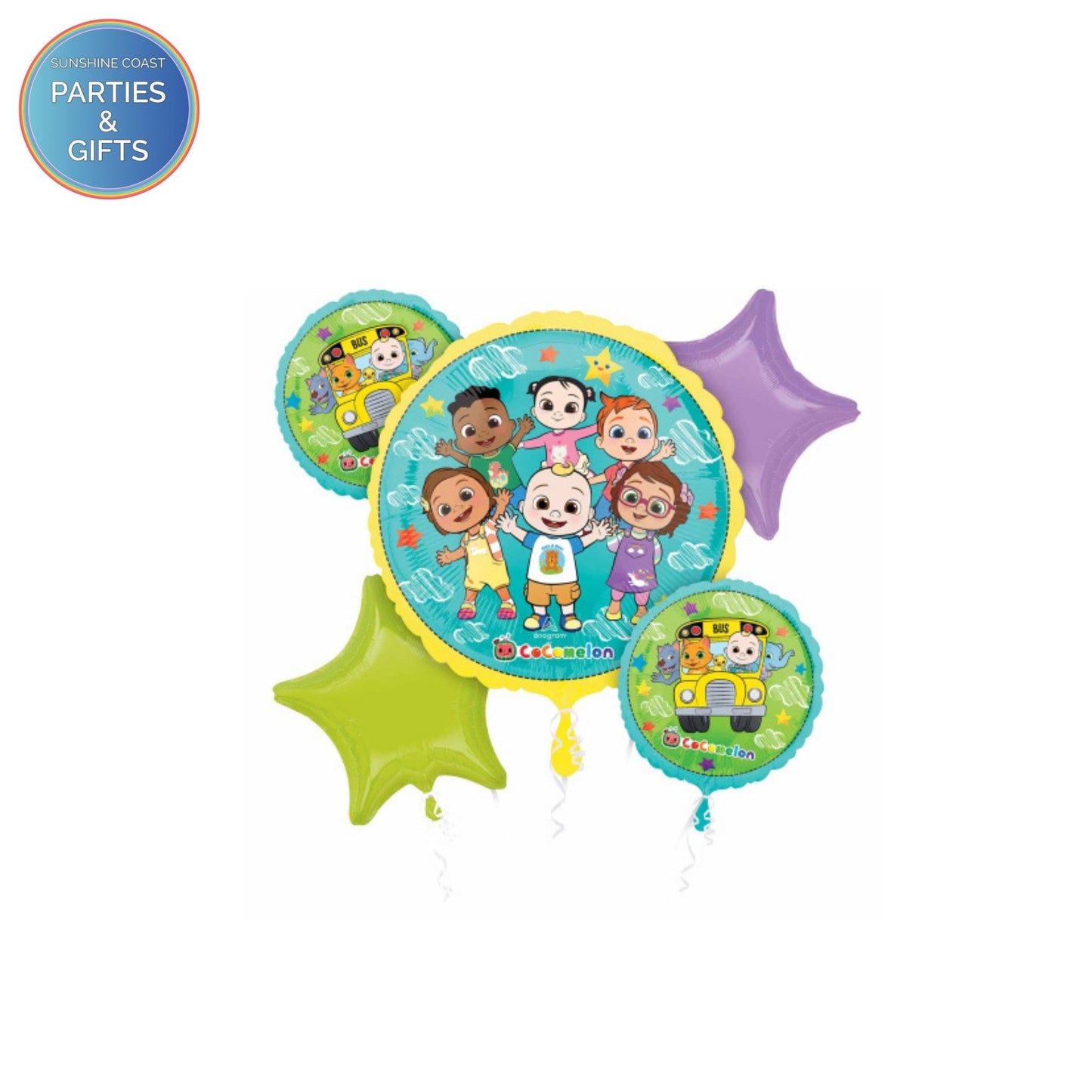 COCOMELON HELIUM FOIL BALLOON BOUQUET - PACK OF 5